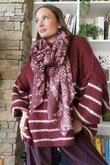 Big Softie Stripe Funnel Grunge Knit Burgundy -